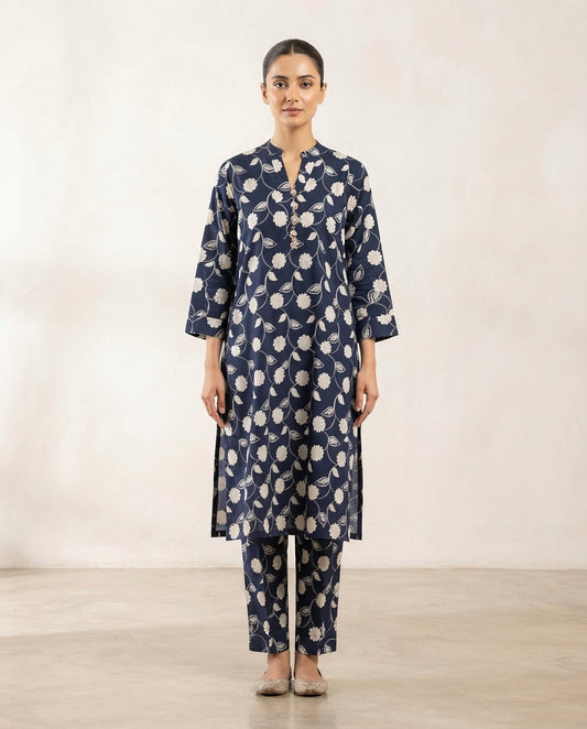 Premium Women's 2 Piece Linen Stitched Suit Free Size - L#46
