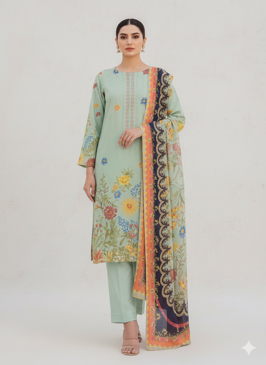 Fiza Noor Rang e Haya Design-06 | Digital Printed Lawn Suit
