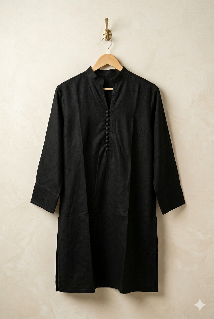 2-Piece Black Suit – Elegant Cotton Co-ord Set 1550