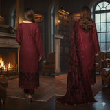 PAYAL Luxury Winter Collection - Deep Maroon Velvet Palachi Suit