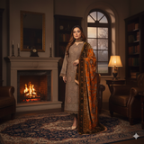 PAYAL Luxury Winter Collection - Design 05 (Velvet Cutwork Shawl)