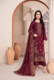Airjet Fancy Wool Peach Embroidered Suit | Alif Vol-555 (Design - 05)