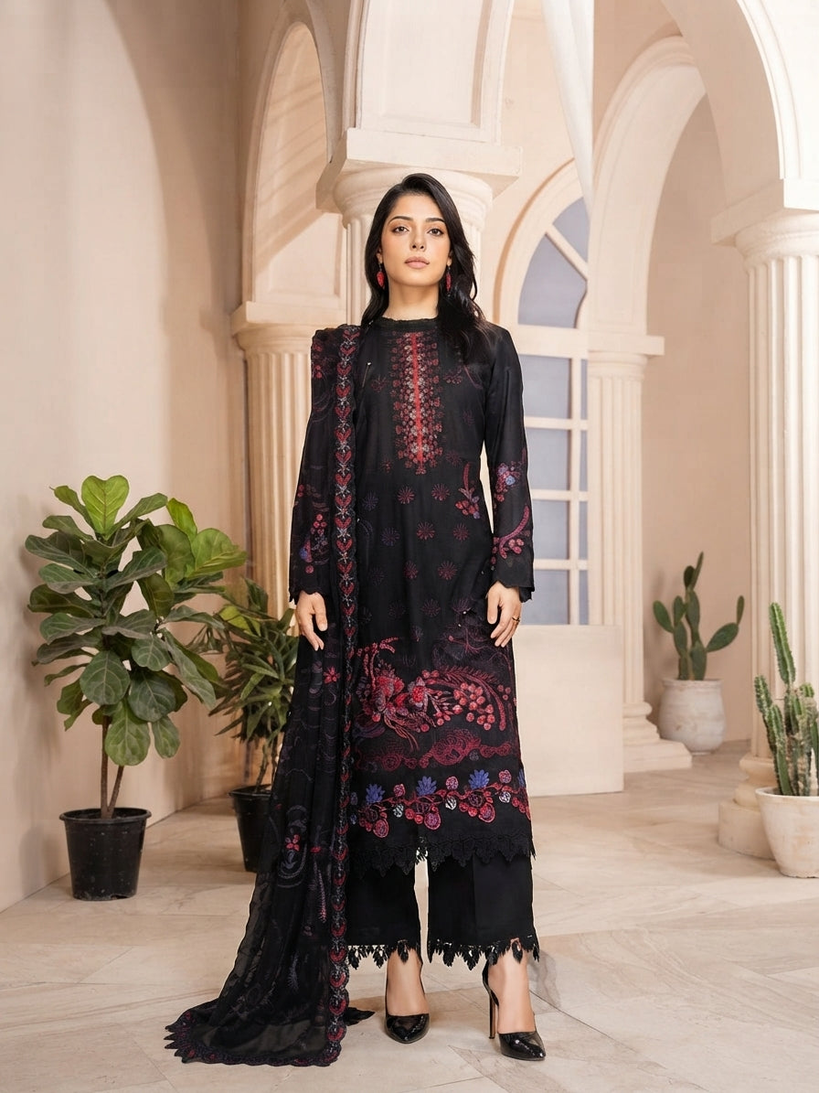 AYAT by Bin Rashid | Luxurious Karandi Embroidered 3-Piece Suit (Design 02)