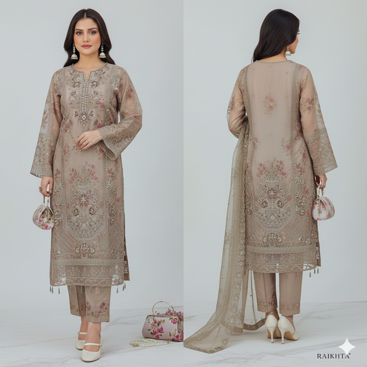 Naúroz Vol-03: Elegance Embodied Embroidered Organza Suit