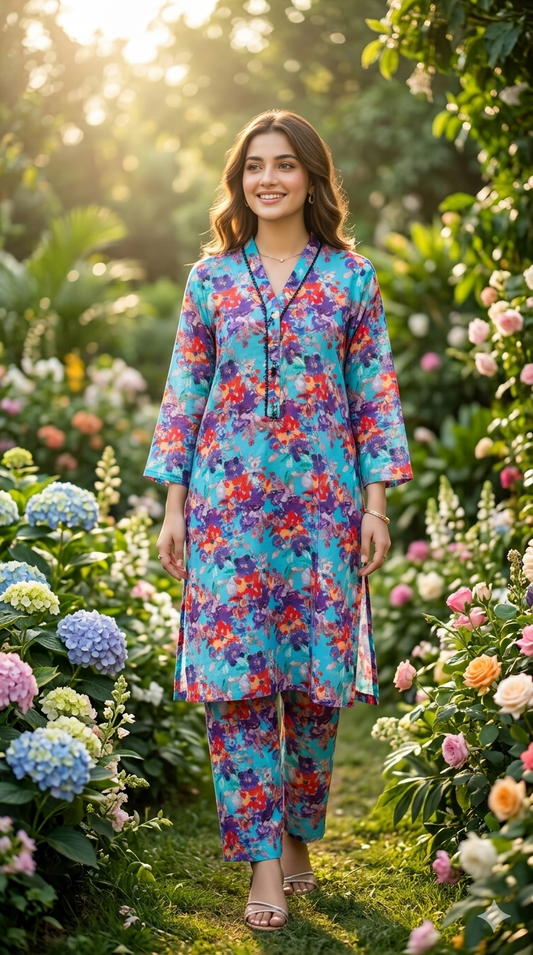 Women’s 2 Piece Stitch Lawn Suit – Casual & Summer Wear | 23