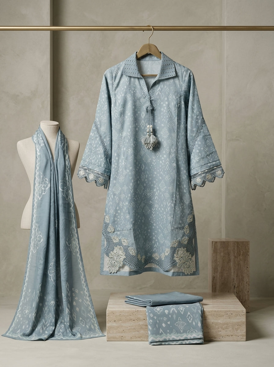 Zeenat Embroided Viscose Stitch Luxury Pret 3Pcs | Z-3
