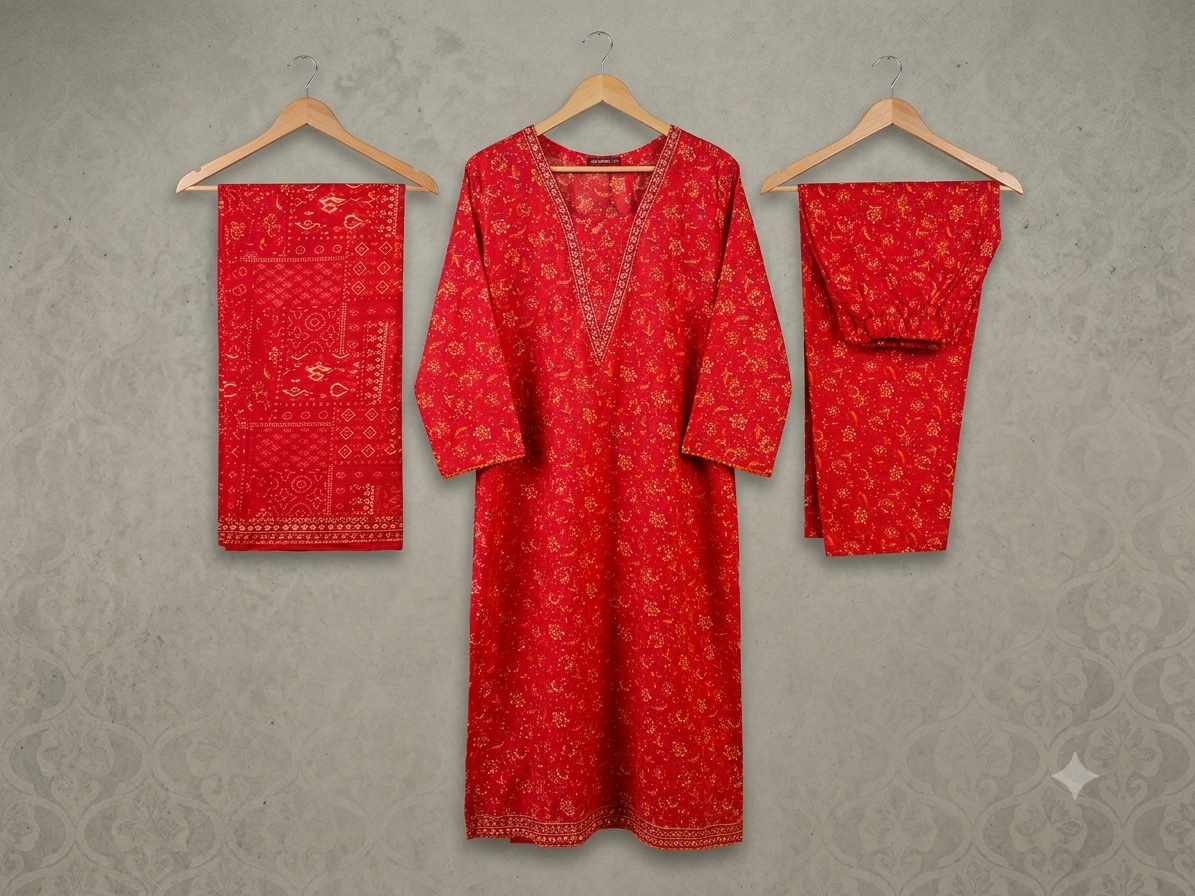 Digital Printed Ready To Wear 3PC Lawn Airline Long Shirt | AL-04