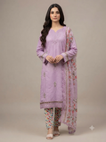 Printed Lawn 3-Piece Unstitched Suit with Sequin Patch Work (D-09)