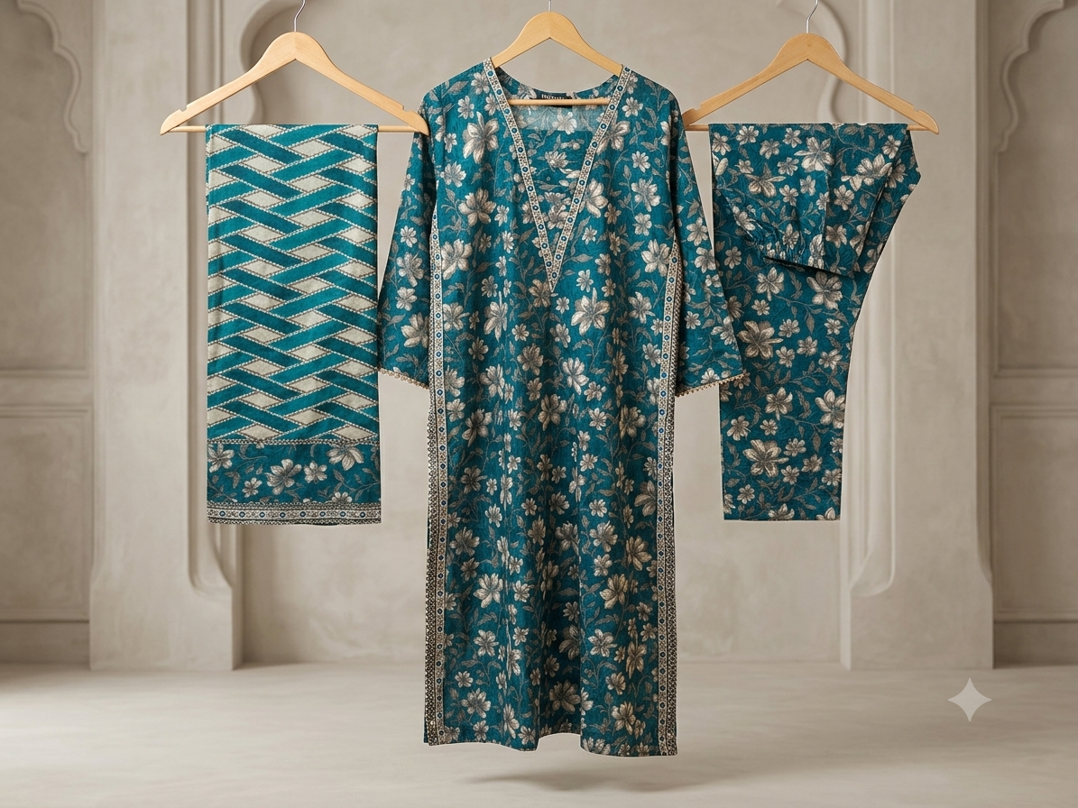 Digital Printed Ready To Wear 3PC Lawn Airline Long Shirt | AL-01