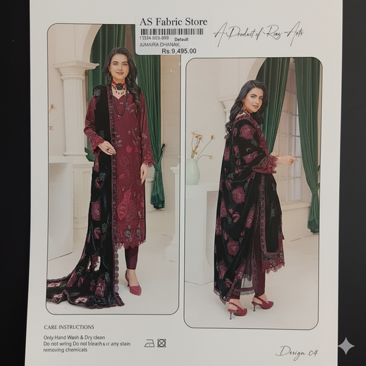 Regal Blue Jumaira Embroidered Suit (Design 05)