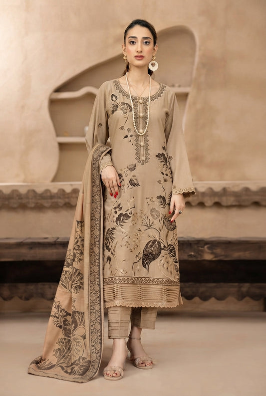 Airjet Fancy Wool Embroidered Suit | Alif Vol-584 (Design - 01)