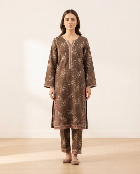 Bin Saeed Printed 2-Piece Khaddar Suit - K-07