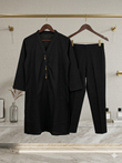 2-Piece Black Suit – Elegant Cotton Co-ord Set 1550