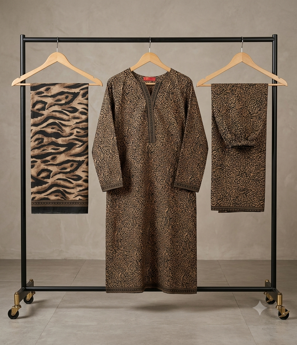 Bin Saeed Stitched 3 Piece Lawn Suit 59