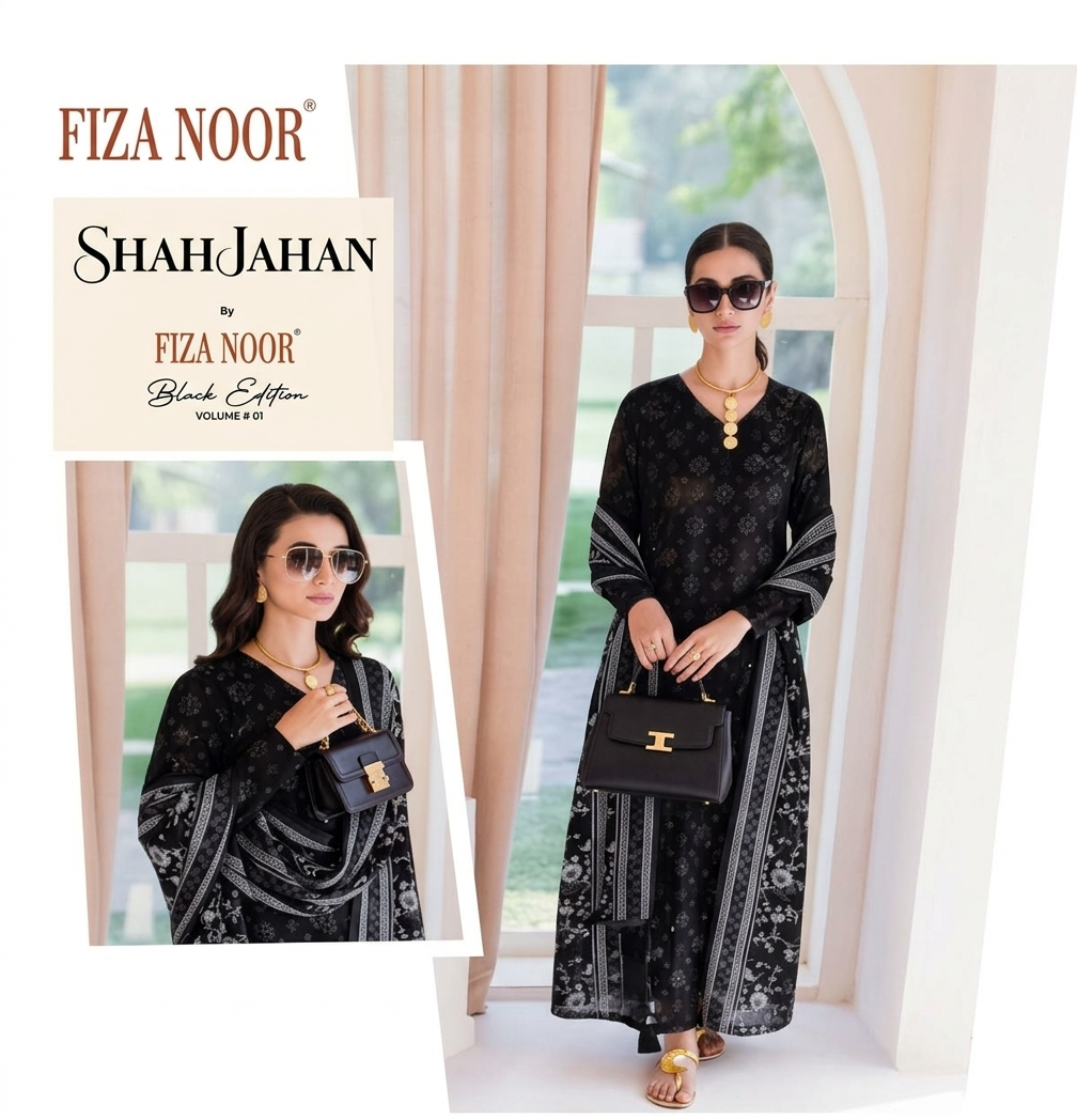 Shah Jahan by Fiza Noor – Black Edition (Design #01)