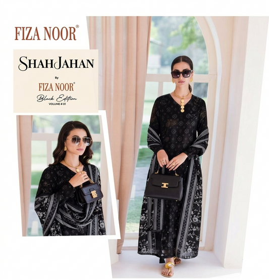 Shah Jahan by Fiza Noor – Black Edition (Design #01)