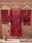 Luxury Embroidered Bana Dora Silk 3-Piece Stitched Suit M-08