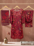 Luxury Embroidered Bana Dora Silk 3-Piece Stitched Suit M-08