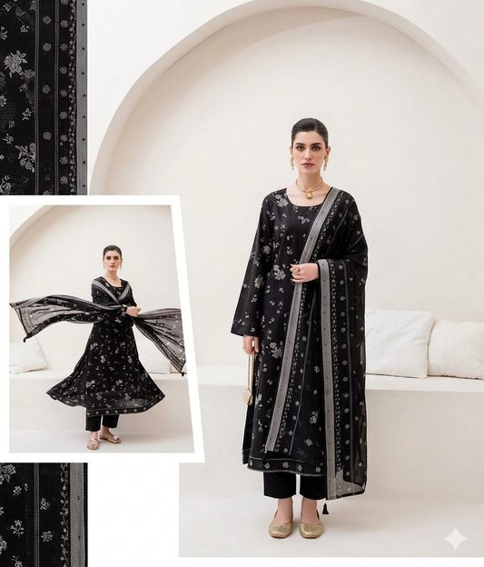 Shah Jahan by Fiza Noor – Black Edition (Design #03)
