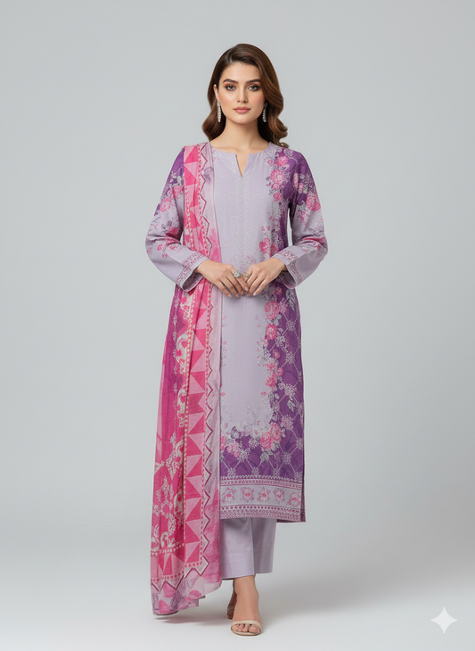 Fiza Noor Rang e Haya Design-08 | Digital Printed Lawn Suit