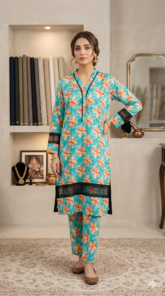 Women’s 2 Piece Stitch Lawn Suit – Casual & Summer Wear | 17