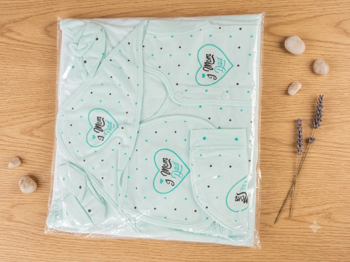 Newborn Baby 6 Pcs Starter Gift Set For 0-3 Months