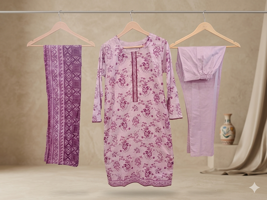 Bin Saeed Stitched 3 Piece Lawn Suit 09 – Comfortable & Stylish Daily Wear for Women