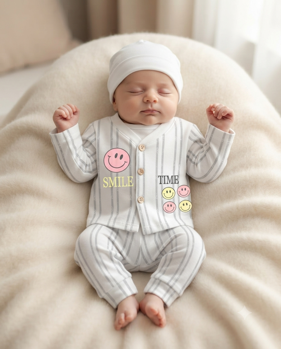 Adorable Newborn Soft Knit 3-Piece Outfit (N#01)