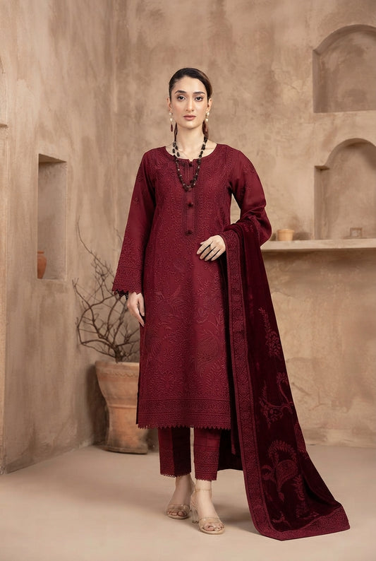 Airjet Fancy Wool Embroidered Suit | Alif Vol-584 (Design - 03)
