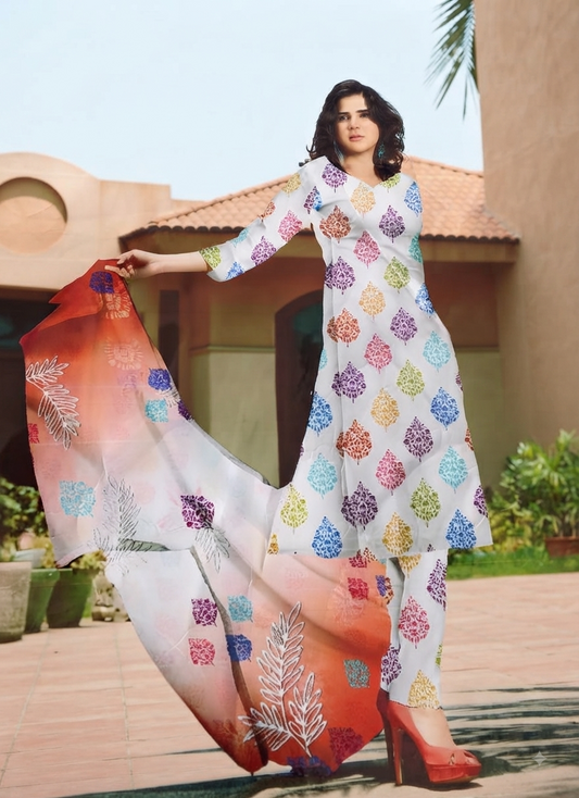3 Piece Digital Printed LAWN SUIT - AZADI SALE