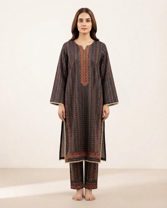 Bin Saeed Printed 2-Piece Khaddar Suit - K-01