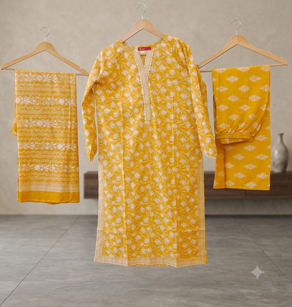 Bin Saeed Stitched 3 Piece Lawn Suit 49
