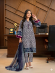 Unstitched 3-Piece Digital Print Lawn Suit B-38