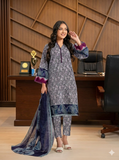 Unstitched 3-Piece Digital Print Lawn Suit B-38