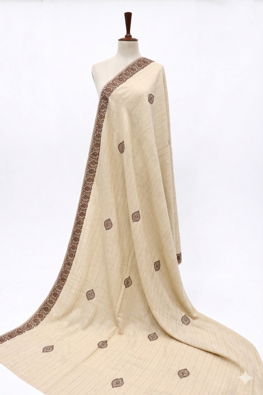Premium Embroidered Lawn Shawl – Elegant Soft Fabric with Fancy Border