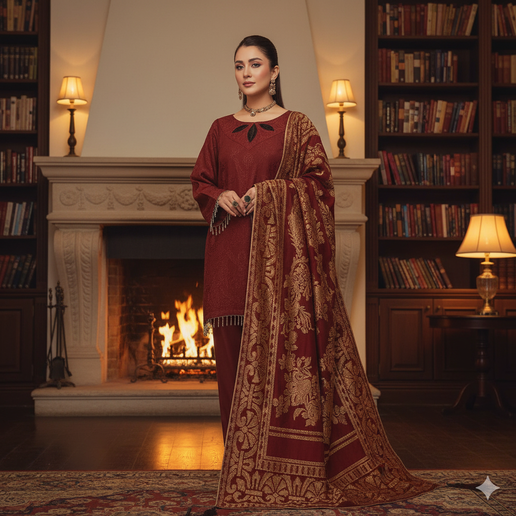 🍂 AYAT  Luxury Winter Collection - Design 04 (Deep Rust) 🍂