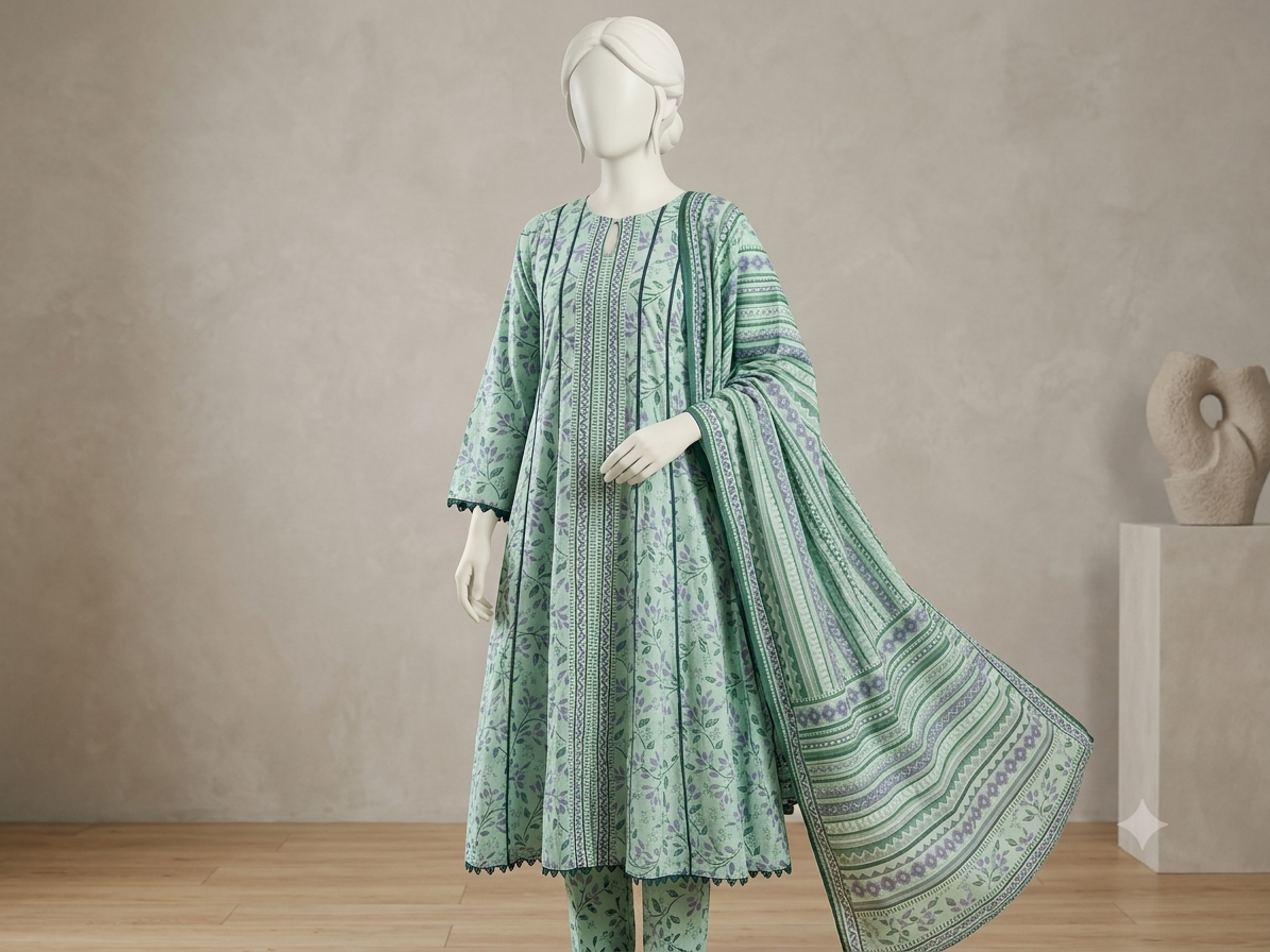 Muznah Printed Lawn Frock Premium Wear | F-18