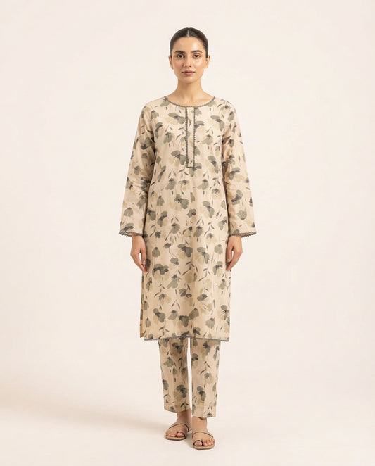 2-Piece Printed Stitched Khaddar Suit k-14