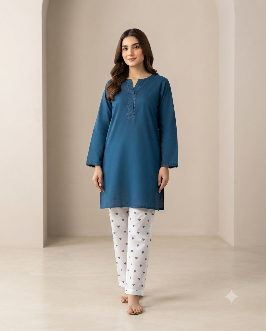 Premium Women's 2 Piece Cotton Stitched Suit – Soft & Comfortable Casual Wear