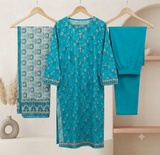 MUZNAH 3-PC stitched Printed Lawn Suit - M-26