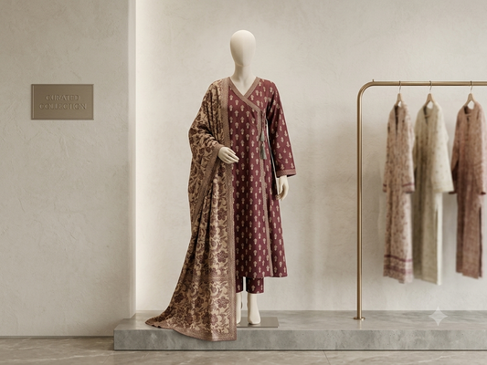Muznah Printed Lawn Frock Premium Wear | F-11