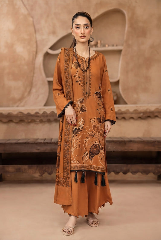 Airjet Fancy Wool Embroidered Suit | Alif Vol-584 (Design - 04)