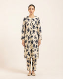 Premium Women's 2 Piece Linen Stitched Suit Free Size - L#43