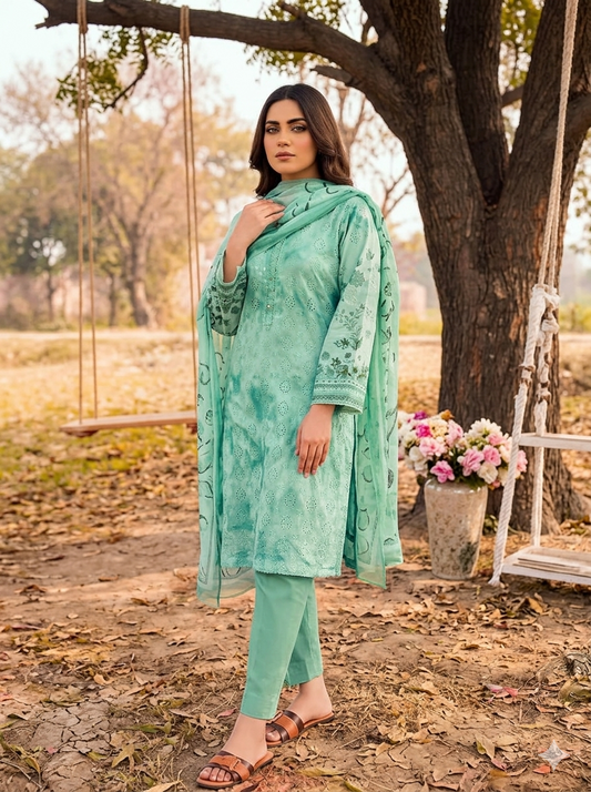 Luxury Chikan Kari Embroidered Lawn - Article NO-15