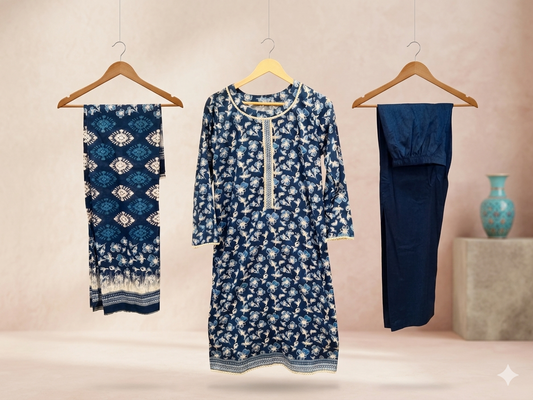 Bin Saeed Stitched 3 Piece Lawn Suit 03 – Comfortable & Stylish Daily Wear for Women