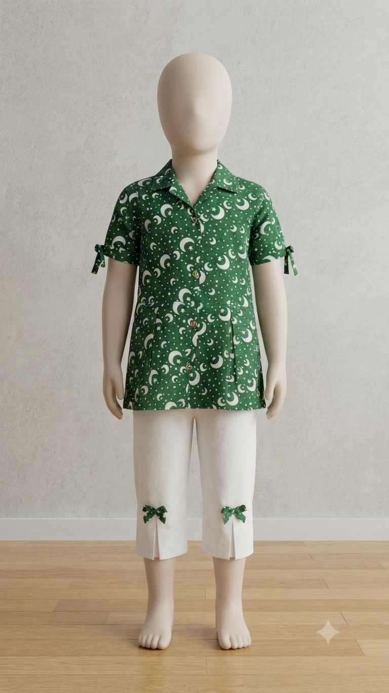 Girls 2 Piece Stitched Frock for 14 August | Sizes 20-26