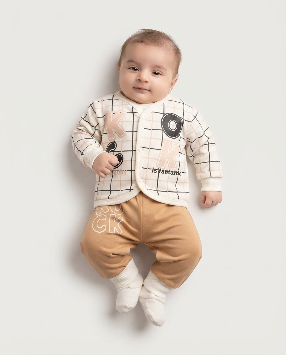 Adorable Newborn Soft Knit 3-Piece Outfit (N#08)
