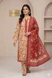 MUZNAH 3-PC stitched Printed Lawn  Suit - M-15