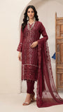 MIRAB by Bin Hameed: Luxury Embroidered Chiffon Stitch Suit - MBH-03