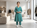 Bin Saeed Girls Printed 2 Piece Stitched Frock Suit | Sizes 6-14 years